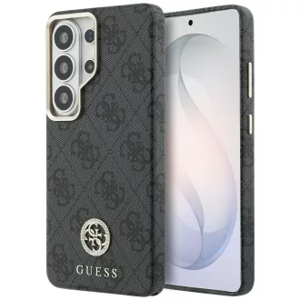   GUESS 4G Rhinestone Round Logo MagSafe kompatibilis tok Samsung S26 Ultra GUHMS26LP4GRMDEK fekete