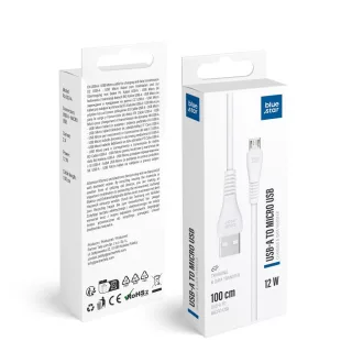   Blue Star PJ-DG3-A USB-A – Micro USB kábel 2A 12W 1 m – fehér