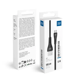   Blue Star PJ-DG3-A USB-A – Micro USB kábel 2A 12W 1 m – fekete