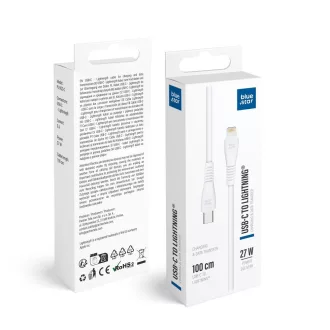   Blue Star PJ-DQ2-C USB-C – Lightning kábel 3A 27W 1 m – fehér