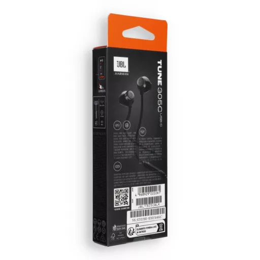 JBL 305C vezetékes fülhallgató USB-C fekete