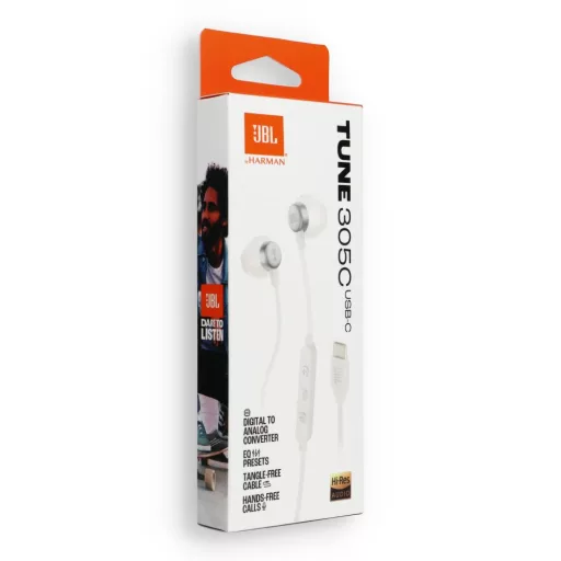 JBL 305C vezetékes fülhallgató USB-C fehér