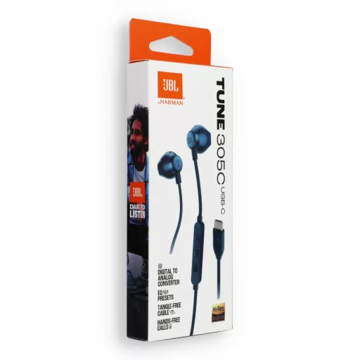 JBL 305C vezetékes fülhallgató USB-C kék