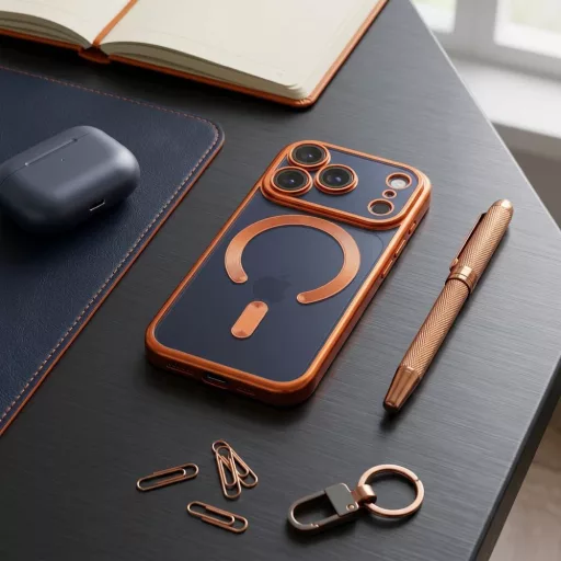 iPhone 17 PRO Electro Mag Cover tok – Magsafe kompatibilis – narancssárga