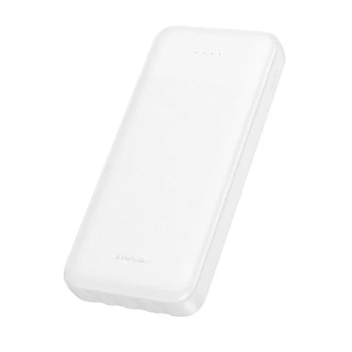Hoco J163 powerbank 10000 mAh 2A, négy beépített kábellel: USB-A + USB-C + Lightning + Micro USB – fehér