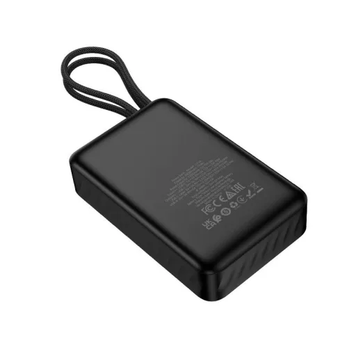 Hoco J171A powerbank 20000 mAh QC PD 2A 22,5W, beépített USB-C + Lightning kábelekkel – fekete