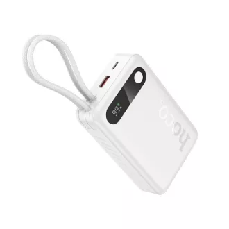   Hoco J171A powerbank 20000 mAh QC PD 2A 22,5W, beépített USB-C + Lightning kábelekkel – fehér