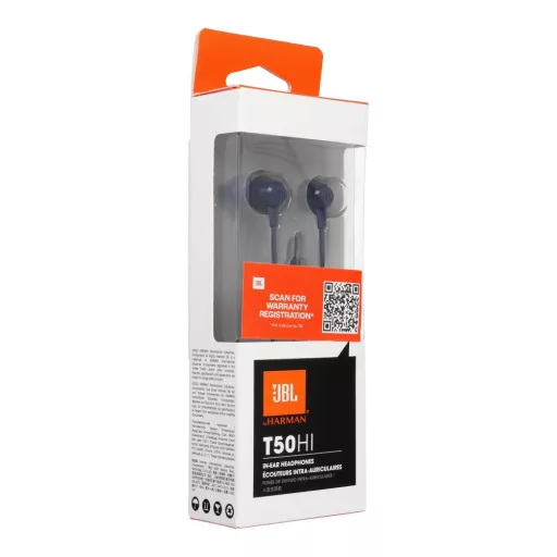 JBL T50HI 360 vezetékes fülhallgató 3,5 mm jack csatlakozóval, mikrofonnal kék
