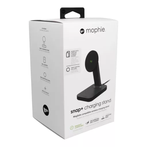 Mophie Snap+ 15W MagSafe-kompatibilis vezeték nélküli töltő fekete