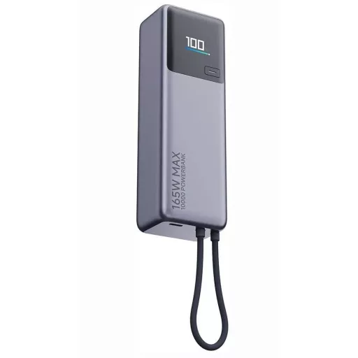 Xiaomi 10000 mAh QC PD 165W powerbank beépített USB-C kábellel PB1165MI LED kijelzővel szürke