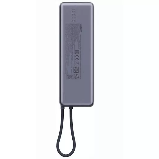 Xiaomi 10000 mAh QC PD 165W powerbank beépített USB-C kábellel PB1165MI LED kijelzővel szürke