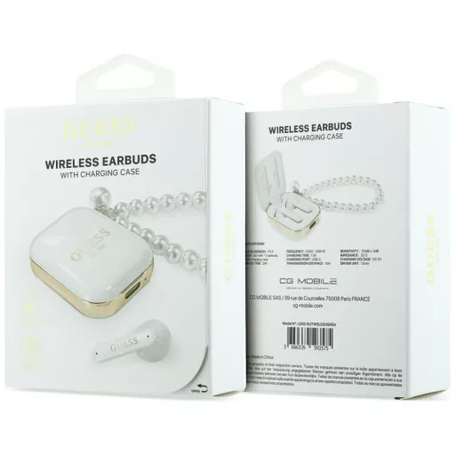 GUESS TWS Pearl Strap vezeték nélküli fülhallgató GUE005327 fehér
