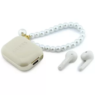   GUESS TWS Pearl Strap vezeték nélküli fülhallgató GUE005326 bézs
